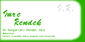 imre rendek business card